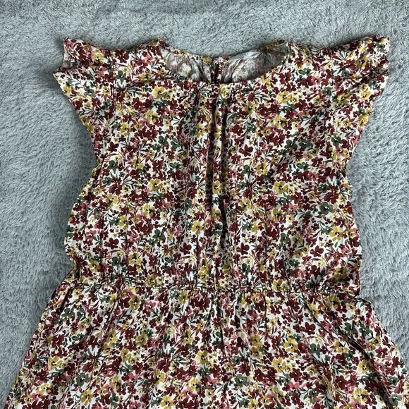 Time and Tru Cottagecore Flutter Sleeve Dress XL 16 18 Wildflower Tiered Midi - Picture 7 of 15